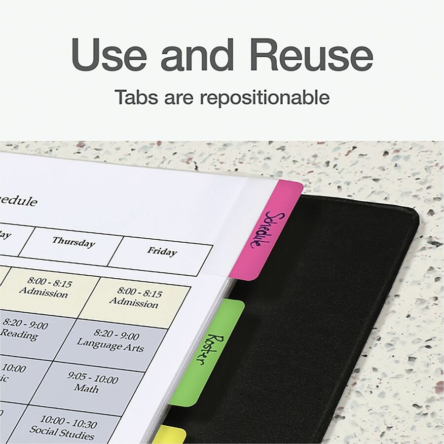 Redi-Tag Index Flags - 12 x Blue, 12 x Yellow, 12 x Magenta, 12 x Green - 2" Flag/Note Width x 11/16" Flag/Note Length -