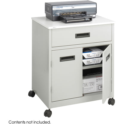 Safco Steel Mobile Machine Stand with Drawer - 200 lb Load Capacity - 2 x Shelf(ves) - Hinged Door - 29.75" Height x 25"