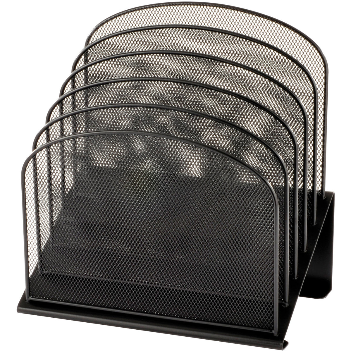 Safco Onyx Wire Mesh Desktop Organizer - 5 Compartment(s) - Compartment Size : 1" - 12" Height x 11.25" Width x 7.25" De