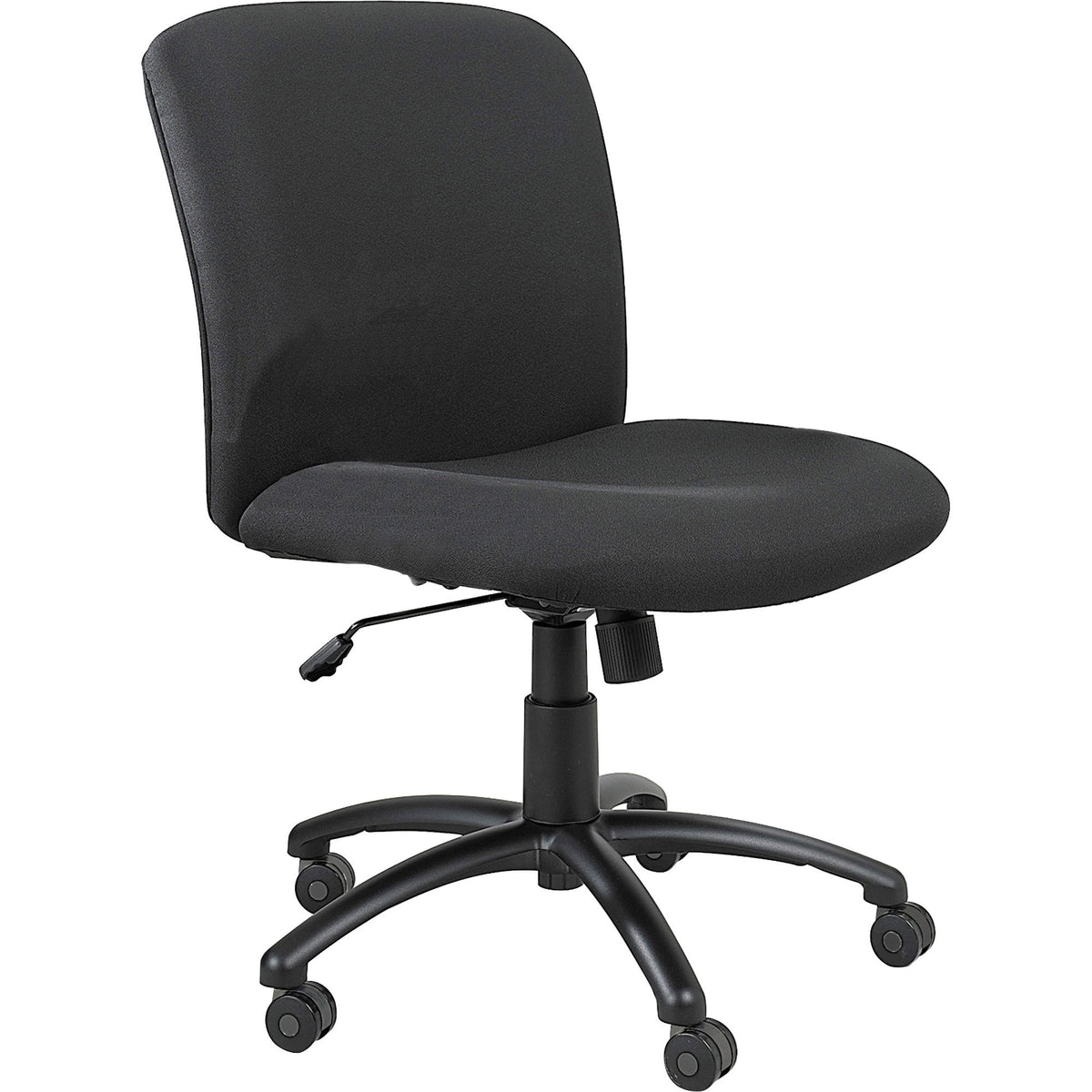 Safco Big & Tall Executive Mid-Back Chair - Black Seat Color - Foam, Polyester Seat Material - Black Frame Color - 5-sta