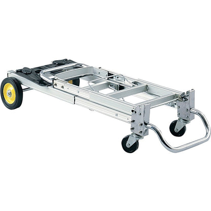 Safco HideAway Convertible Hand Truck - 400 lb Load Capacity - 4 Casters - 6" , 3" Caster Size - Aluminum - 1 Each