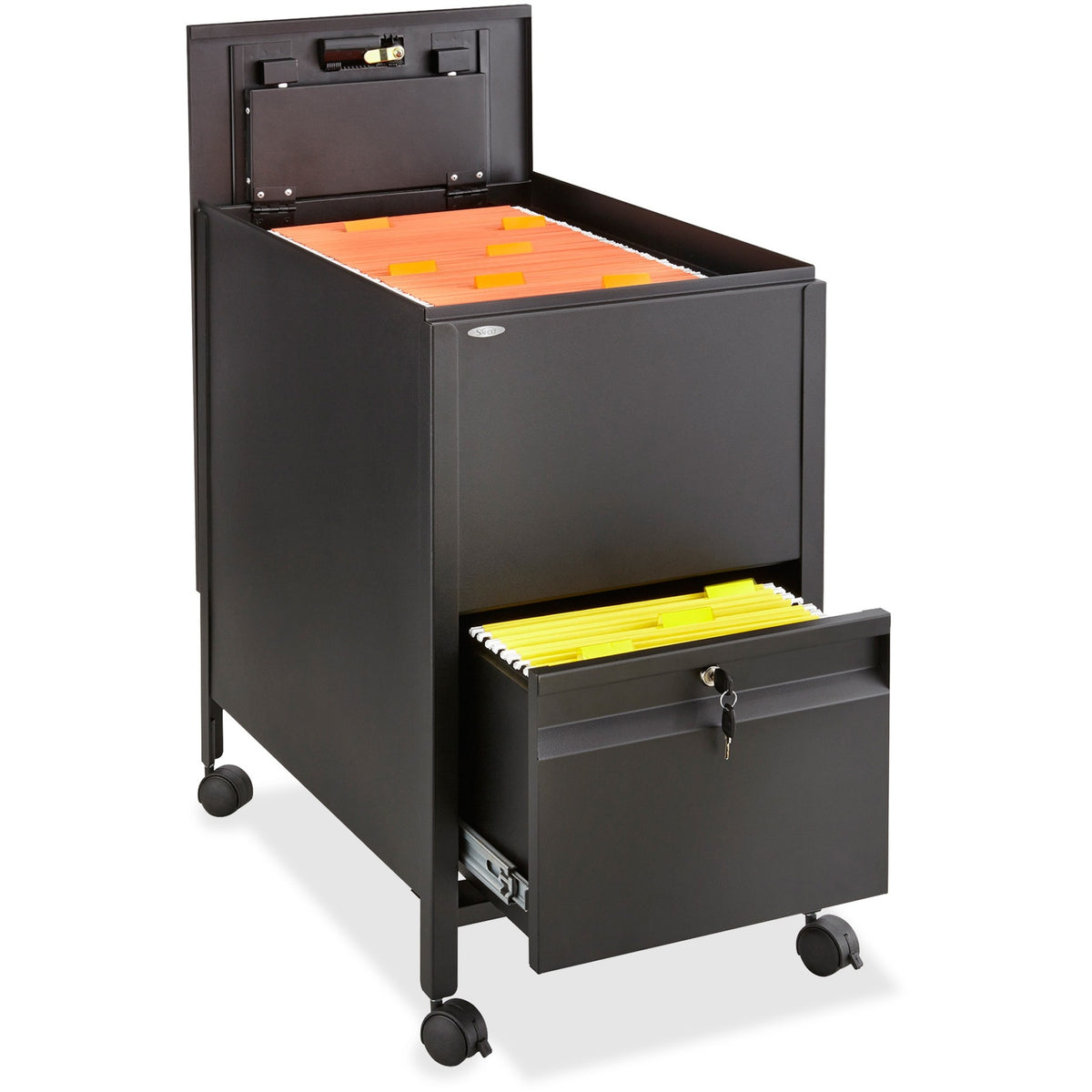 Safco Rollaway Mobile File Cart - 300 lb Load Capacity - 4 Casters - 2" Caster Size - Steel - 17" Width x 26" Depth x 28