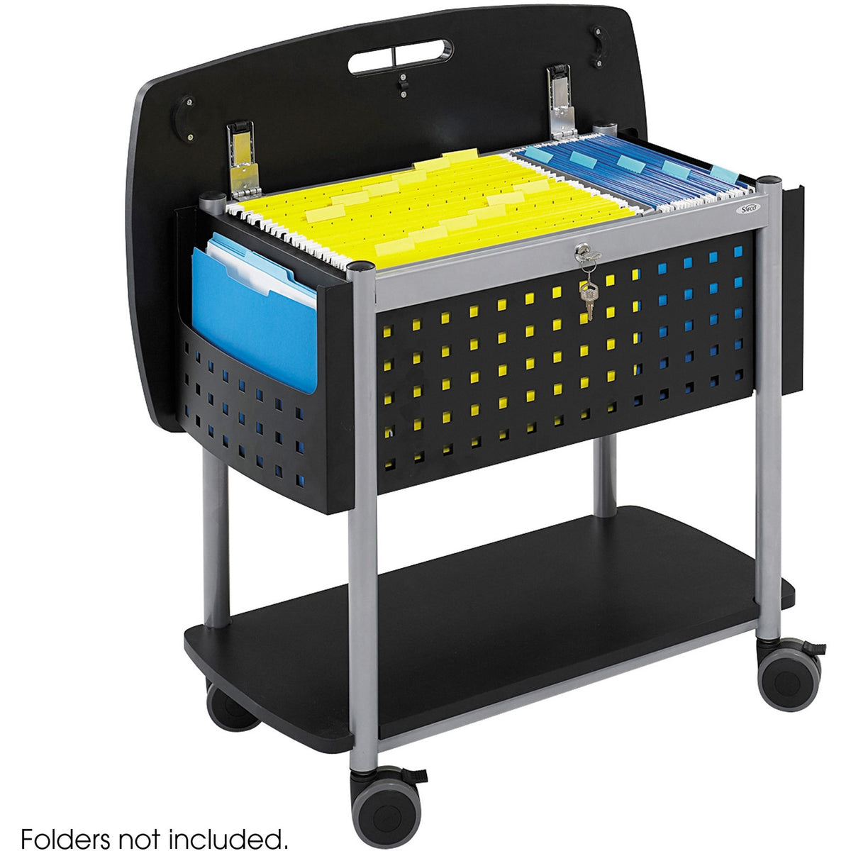 Safco Scoot Mobile File Cart - 200 lb Load Capacity - 4 Casters - 3" Caster Size - Steel - 29.75" Width x 18.75" Depth x