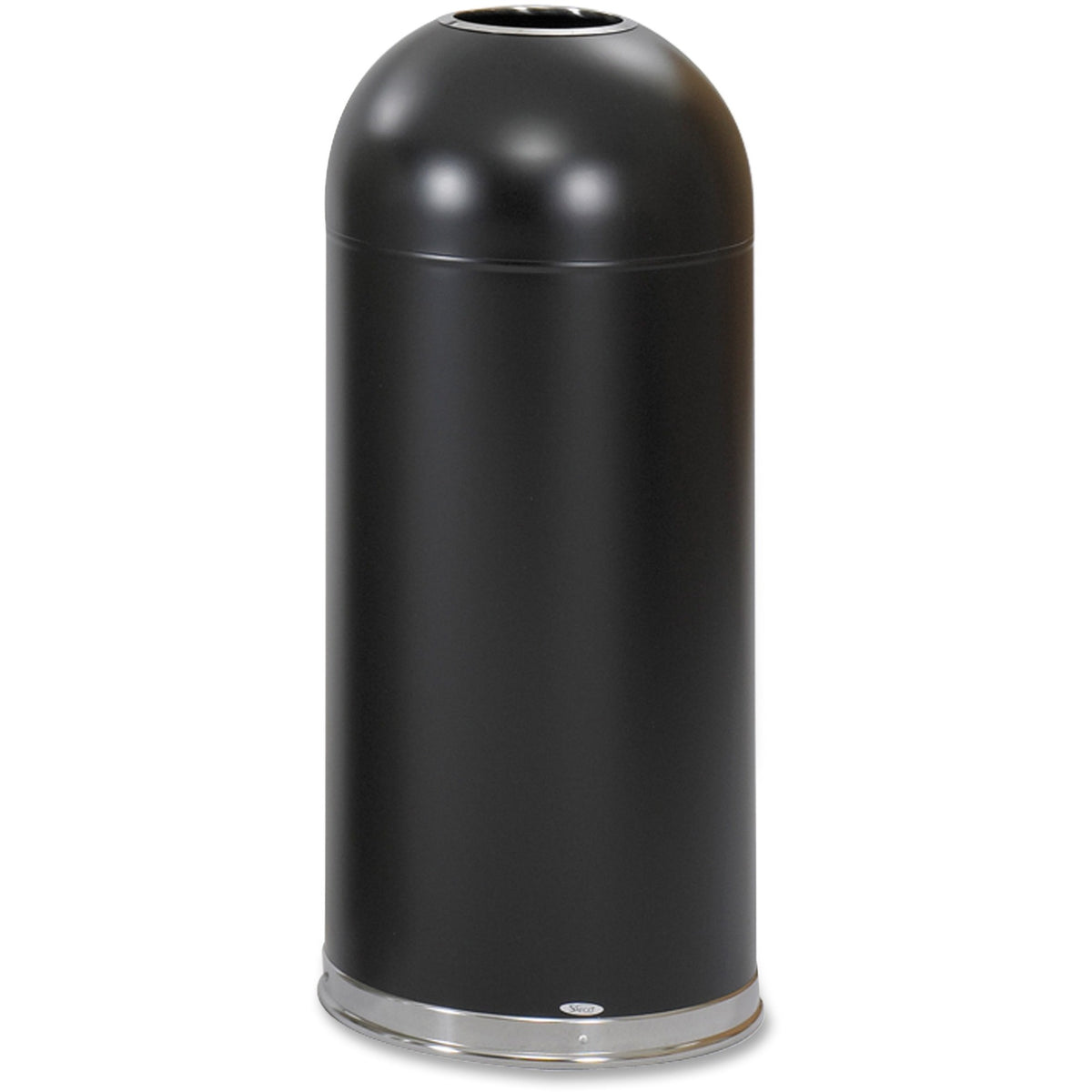 Safco Open Top Dome Waste Receptacle - 15 gal Capacity - Round - 15" Opening Diameter - 37" Height - Stainless Steel - B
