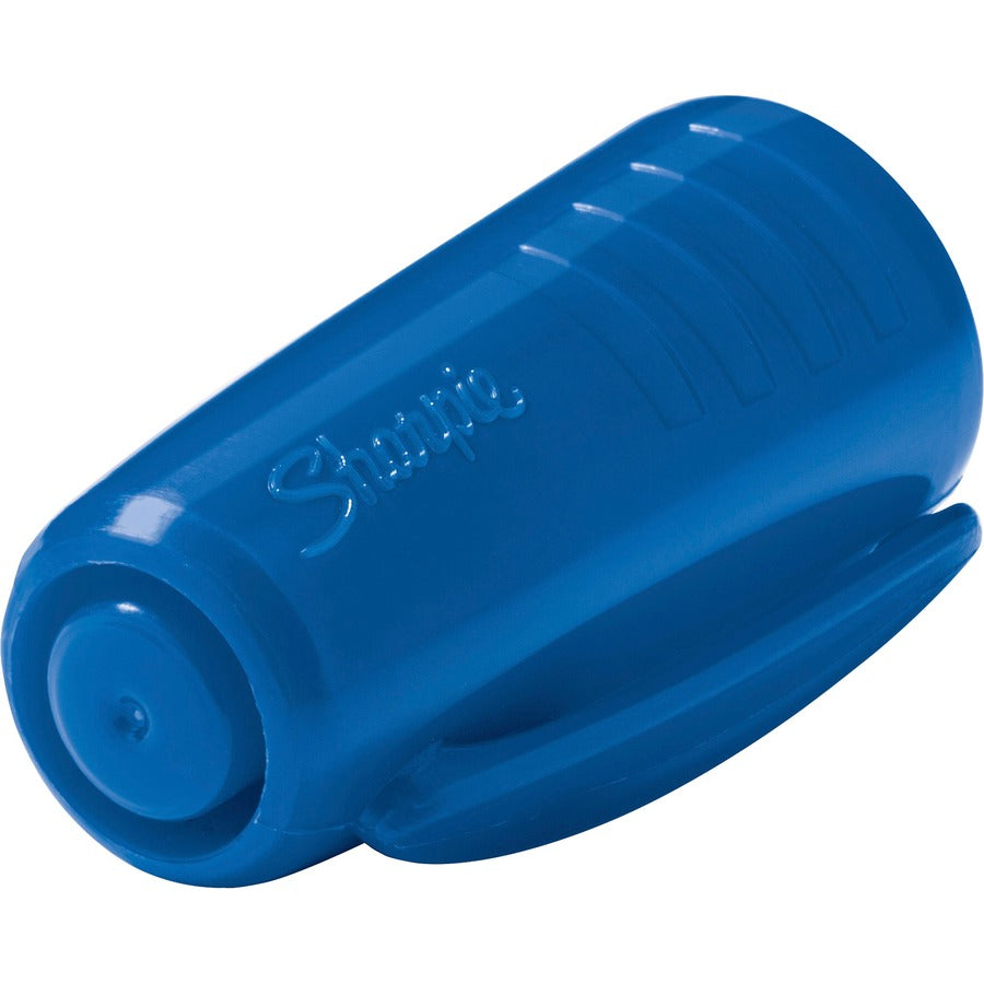Sharpie King-Size Permanent Markers - Blue Ink - Silver Plastic Barrel - 12 / Dozen