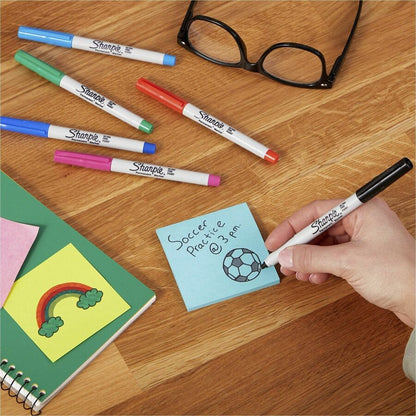 Sharpie Permanent Marker Ultra Fine Tip Blue - Blue Ink - Alcohol Based - 12 / Dozen