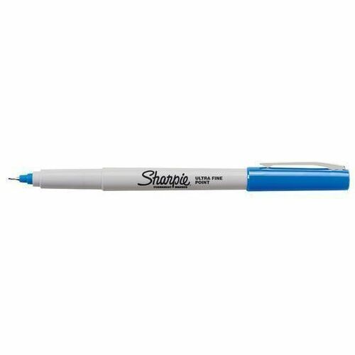 Sharpie Permanent Marker Ultra Fine Tip Blue - Blue Ink - Alcohol Based - 12 / Dozen