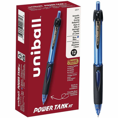 uniball™ Power Tank Retractable Ballpoint Pens - 1.0 mm Pen Point - Refillable - Retractable - Blue Ink - Blue Barrel - 