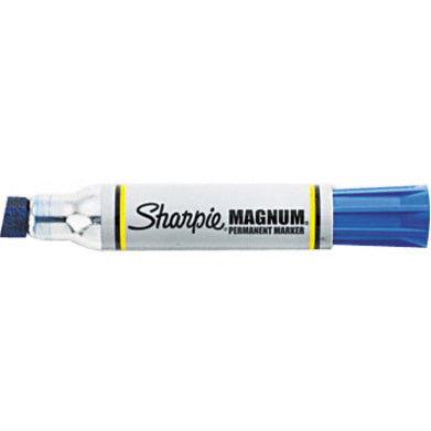 Sharpie Magnum Permanent Marker - Blue Ink - Silver Plastic Barrel - 1 Each