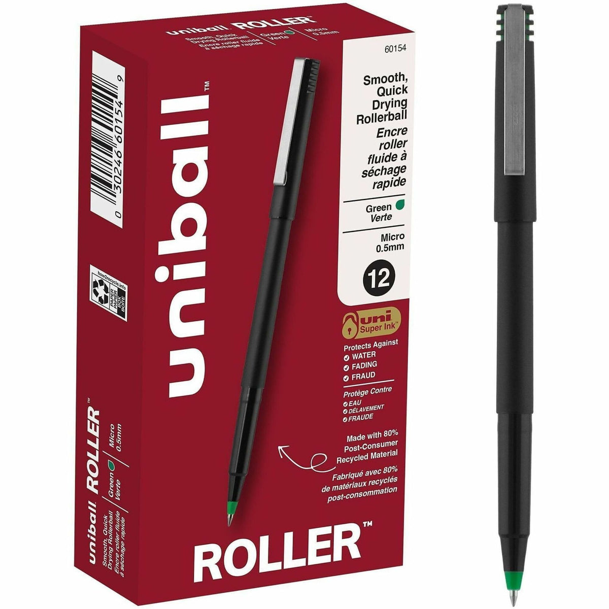 uniball™ Roller Pen, Micro Point (0.5mm), Green - uniball™ Roller Pen, Micro Point (0.5mm), Green