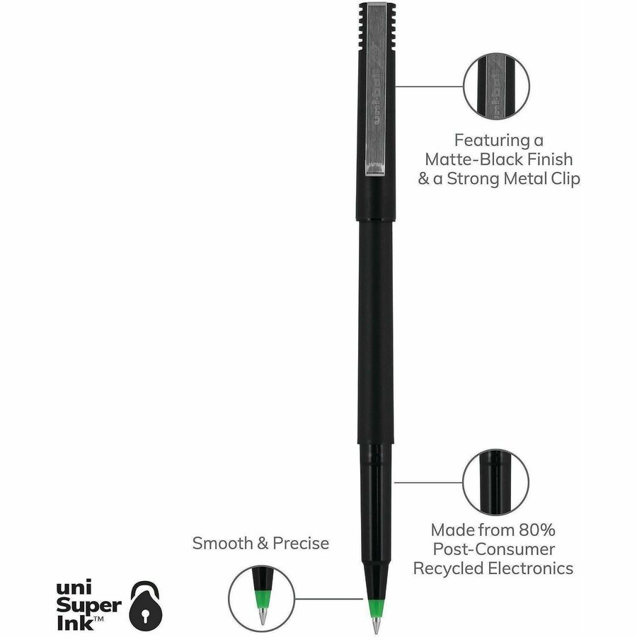 uniball™ Roller Pen, Micro Point (0.5mm), Green - uniball™ Roller Pen, Micro Point (0.5mm), Green