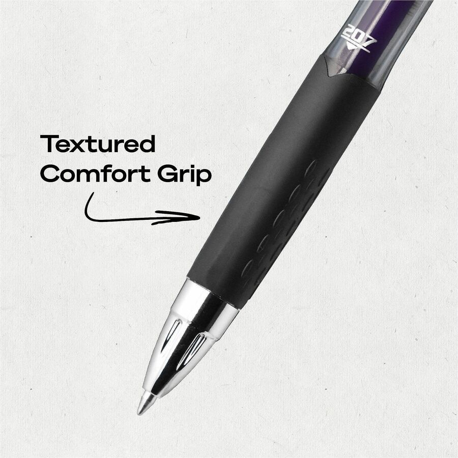 uniball™ 207 Gel Pen - 0.7 mm Medium Pen Point - Refillable - Retractable - Violet Ink - Gel-based - Translucent Barrel 
