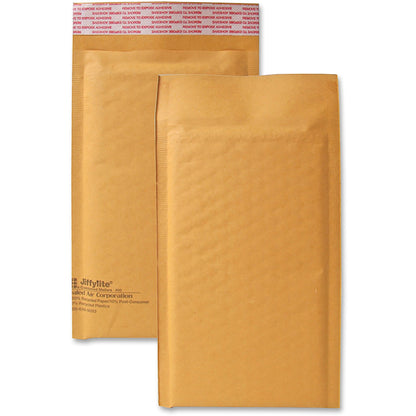 Sealed Air JiffyLite Cellular Cushioned Mailers - Bubble - #00 - 5" Width x 10" Length - Peel & Seal - Kraft - Kraft - 2