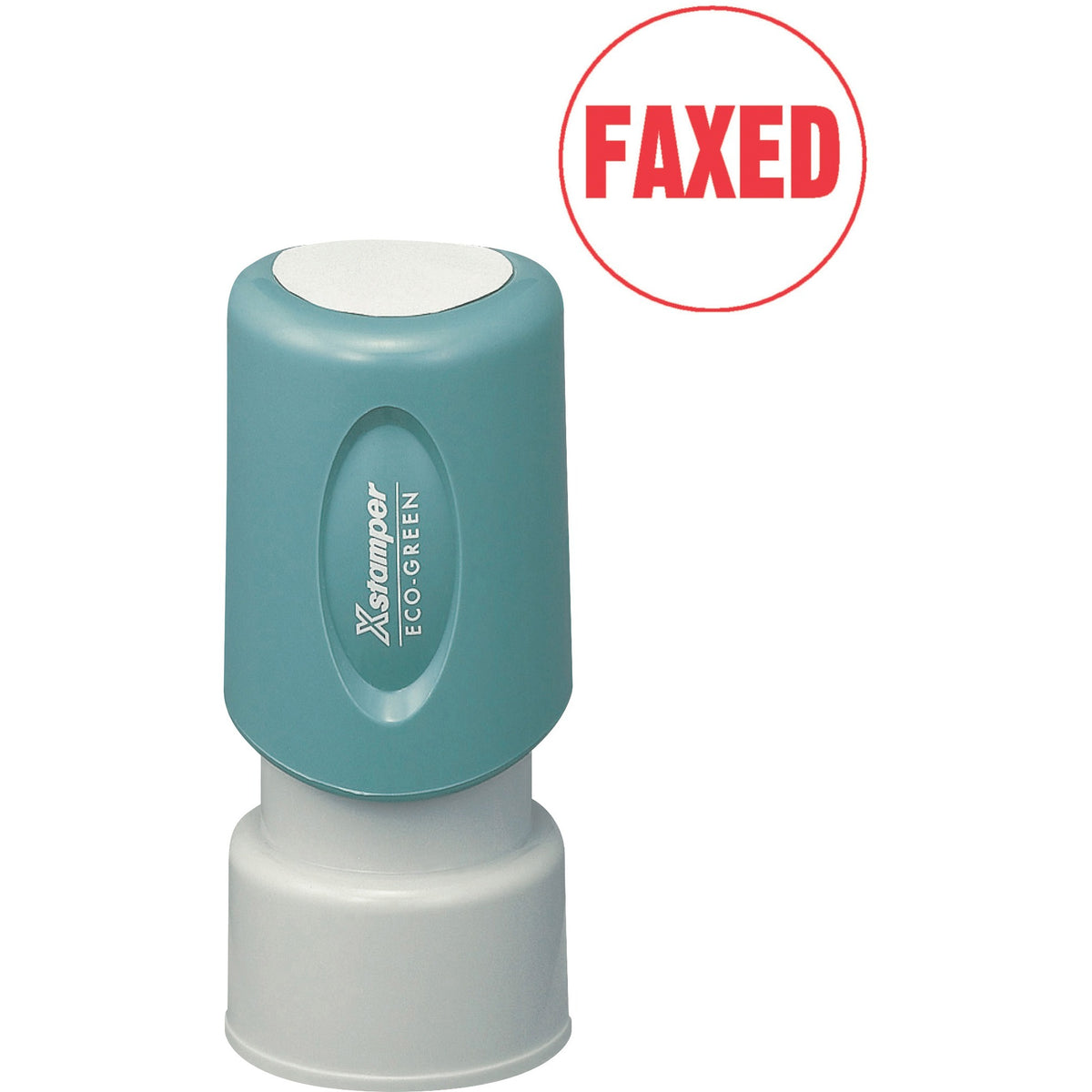 Xstamper Pre-Inked FAXED Stamp - Message Stamp - FAXED - 0.63" Impression Diameter - Red - Recycled - 1 Each