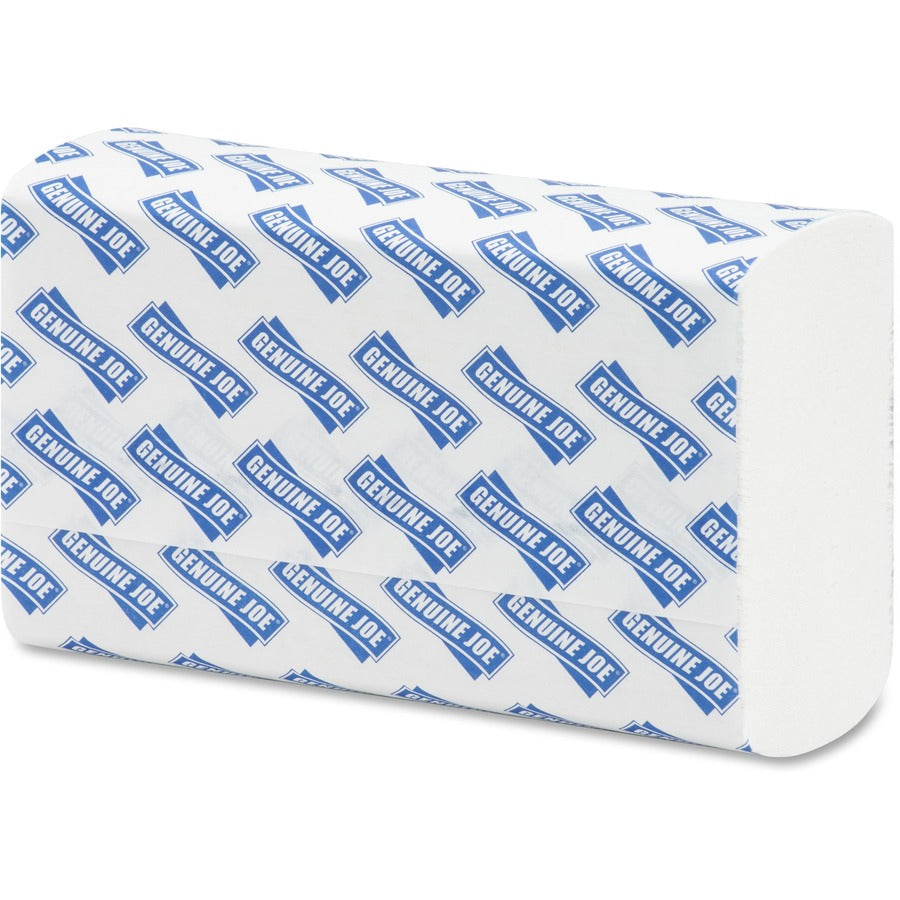 Genuine Joe Paper Towel Multi fold 250 sheets White - 1 Ply - Multifold - 9.20" Width x 9.40" Length - embossed design -