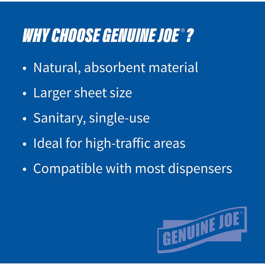 Genuine Joe Embossed Hardwound Roll Towels - 7.90" Width x 800 ft Length - 2" Core - Natural - 6 / Carton