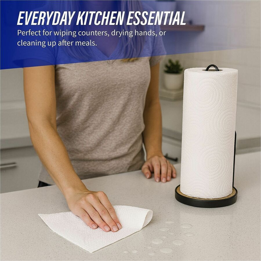 Genuine Joe Kitchen Roll Flexible Size Towels - 2 Ply - 1 5/8" Core - White - 30 / Carton