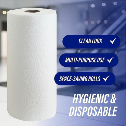 Genuine Joe Kitchen Roll Flexible Size Towels - 2 Ply - 1 5/8" Core - White - 30 / Carton