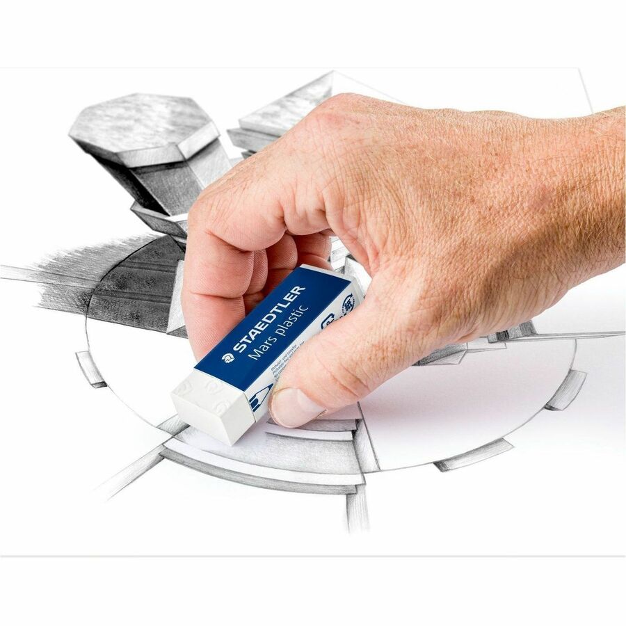 Staedtler Mars Mars Plastic White Eraser - White - Plastic - 0.9" Width x 0.5" Height x 0.9" Depth x 2.5" Length - 20 / 