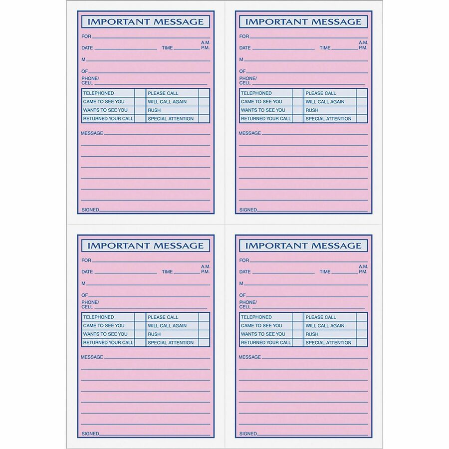 TOPS 4CPP Important Phone Message Book - 400 Sheet(s) - Spiral Bound - 2 Part - Carbonless Copy - 8.25" x 11" Sheet Size