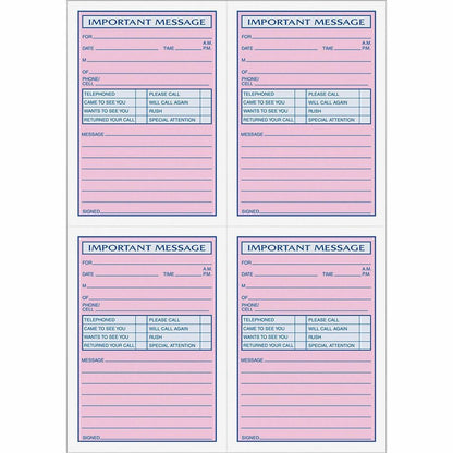 TOPS 4CPP Important Phone Message Book - 400 Sheet(s) - Spiral Bound - 2 Part - Carbonless Copy - 8.25" x 11" Sheet Size
