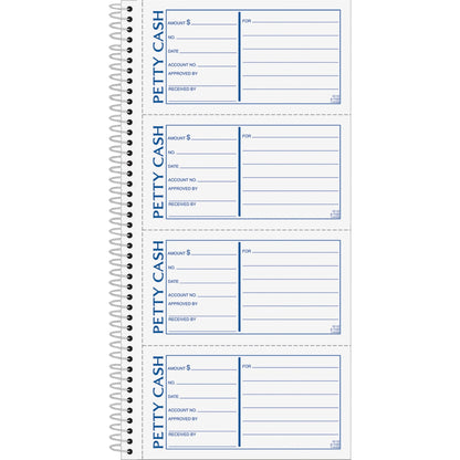 TOPS Duplicate Petty Cash Book - Wire Bound - 2 Part - Carbonless Copy - 2.75" x 5" Form Size - 5.50" x 11" Sheet Size -