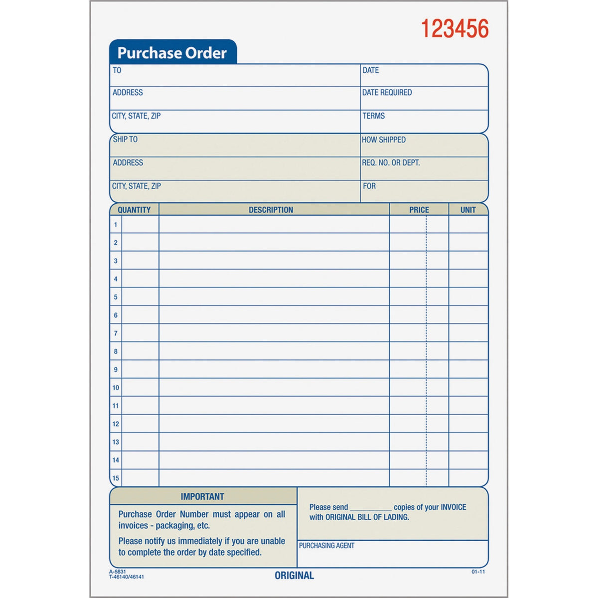 TOPS Carbonless 2-Part Purchase Order Books - 50 Sheet(s) - 2 Part - Carbonless Copy - 5.56" x 7.93" Sheet Size - Assort
