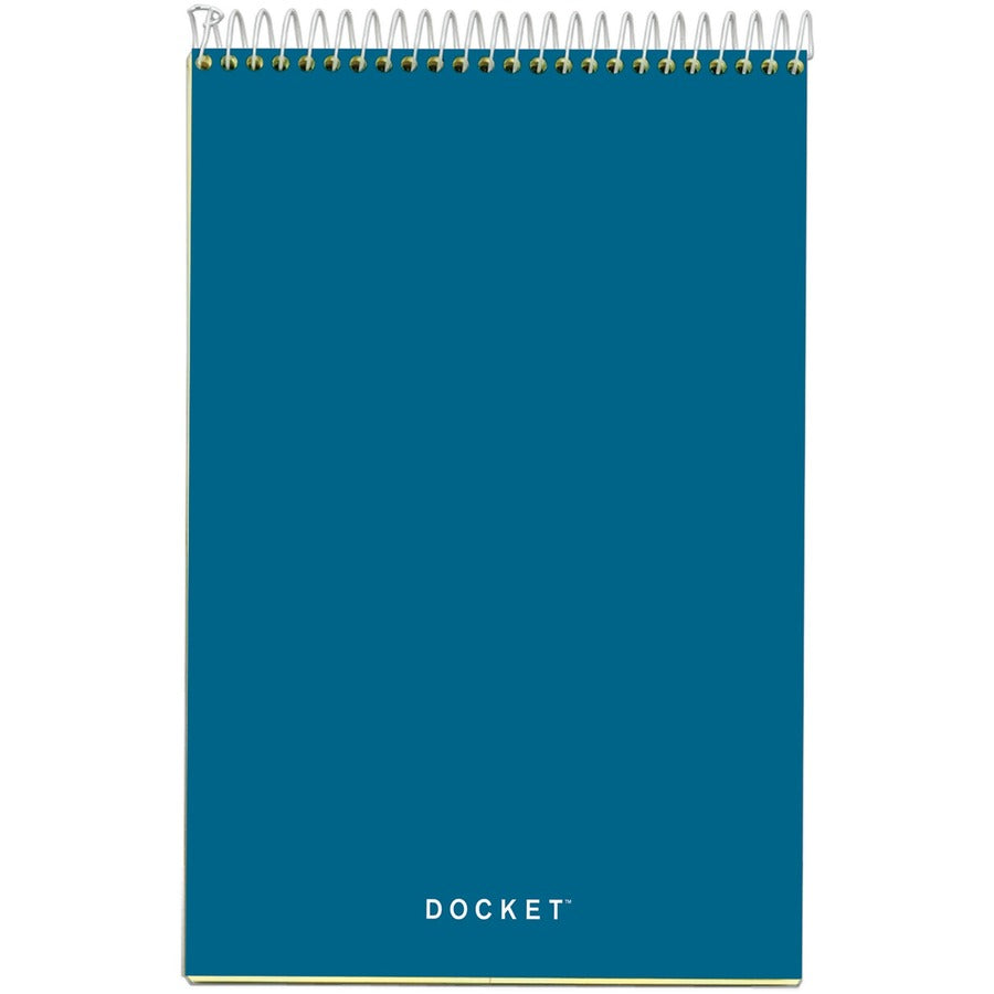 TOPS Docket Steno Book - 100 Sheets - Coilock - 6" x 9" Sheet Size - Canary Paper - Forest Green Chipboard Cover - 1 Eac