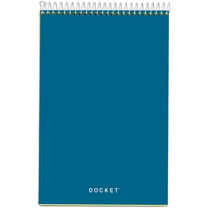TOPS Docket Steno Book - 100 Sheets - Coilock - 6" x 9" Sheet Size - Canary Paper - Forest Green Chipboard Cover - 1 Eac