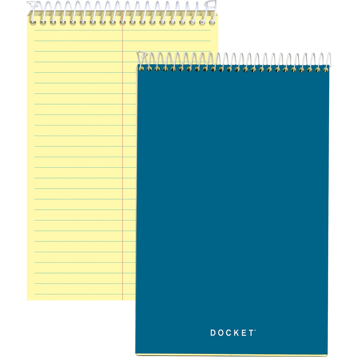 TOPS Docket Steno Book - 100 Sheets - Coilock - 6" x 9" Sheet Size - Canary Paper - Forest Green Chipboard Cover - 1 Eac