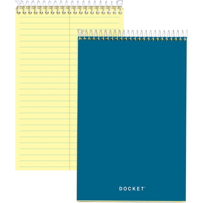 TOPS Docket Steno Book - 100 Sheets - Coilock - 6" x 9" Sheet Size - Canary Paper - Forest Green Chipboard Cover - 1 Eac