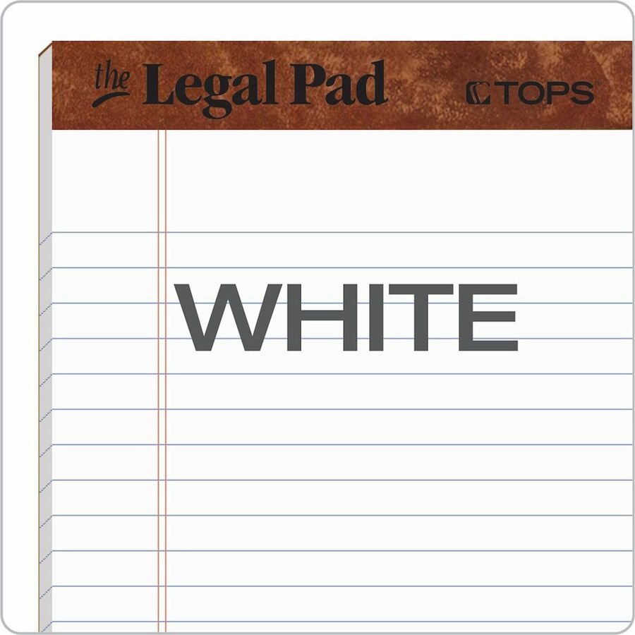 TOPS The Legal Pad Writing Pad - 50 Sheets - Double Stitched - 0.28" Ruled - 16 lb Basis Weight - Jr.Legal - 5" x 8" She