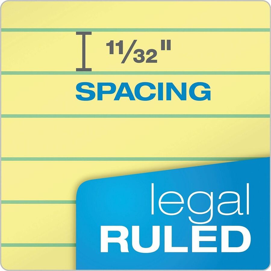 TOPS The Legal Rule Writing Pads - Legal - 50 Sheets - Double Stitched - 0.34" Ruled - 16 lb Basis Weight - Legal - 12 /