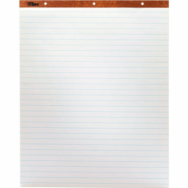 TOPS Horizontal Ruled Easel Pads - 50 Sheets - Stapled/Glued - 15 lb Basis Weight - 27" x 34" Sheet Size - White Paper -