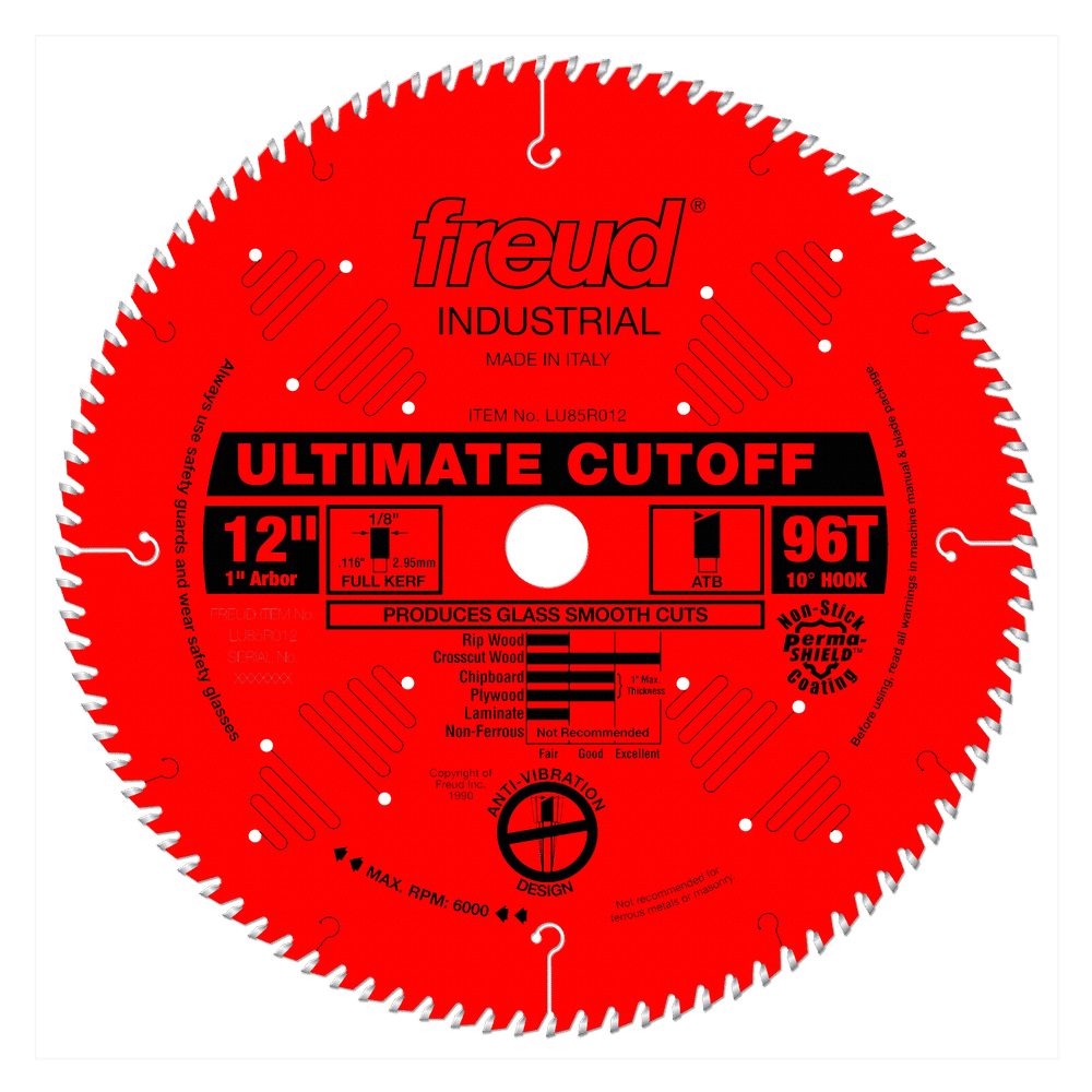 Freud 12 in. D X 1 in. Crosscutting TiCo Hi-Density Carbide Circular Saw Blade 96 teeth 1 pk