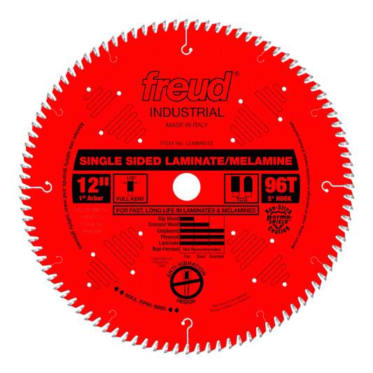 Freud 12 in. D X 1 in. Single Sided Laminates TiCo Hi-Density Carbide Saw Blade 96 teeth 1 pk