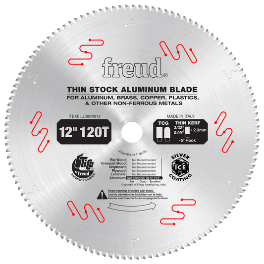 Freud 12 in. D X 1 in. Non-Ferr Metal TiCo Hi-Density Carbide Circular Saw Blade 120 teeth 1 pk