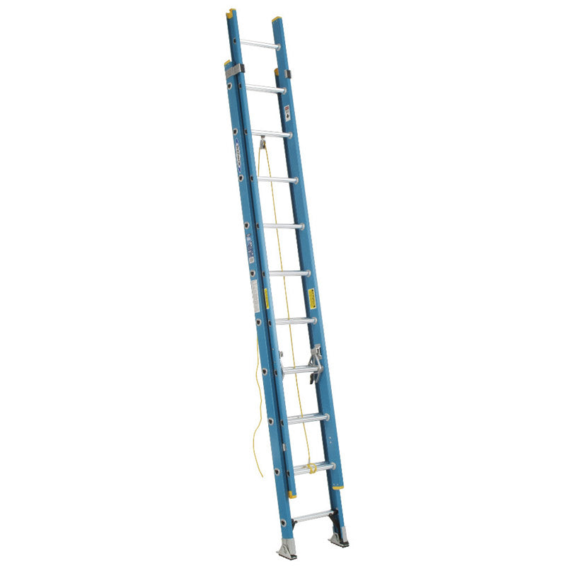 Werner 20 ft. H Fiberglass Extension Ladder Type I 250 lb. cap.