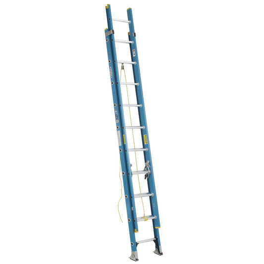 Werner 20 ft. H Fiberglass Extension Ladder Type I 250 lb. cap.