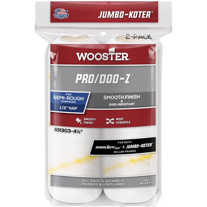 Wooster Pro/Doo-Z Woven 4 1/2 in. W X 1/2 in. Mini Paint Roller Cover 2 pk — Model RR303-4 1/2