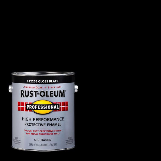 Rust-Oleum Professional Indoor and Outdoor Gloss Black Oil-Based Protective Enamel 1 gal