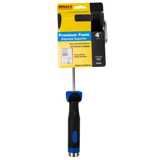 Whizz Concave Foam 4 in. W Mini Paint Roller Cover and Frame