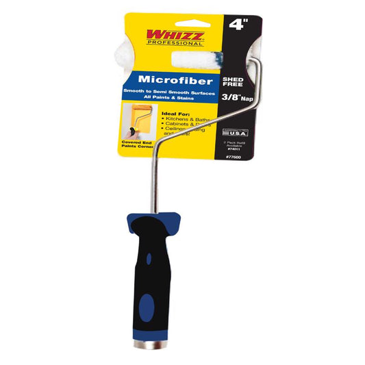 Whizz Microfiber 4 in. W Mini Paint Roller Cover and Frame Threaded End