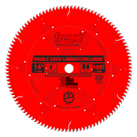 Freud 14 in. D X 1 in. Double Sided Laminates TiCo Hi-Density Carbide Saw Blade 108 teeth 1 pk