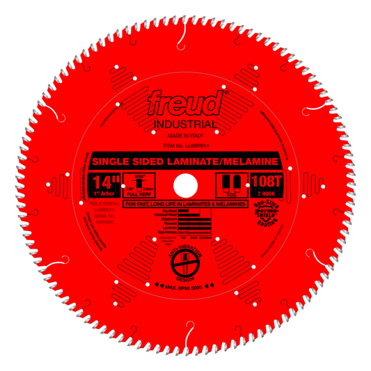Freud 14 in. D X 1 in. Single Sided Laminates TiCo Hi-Density Carbide Saw Blade 108 teeth 1 pk