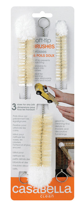 Casabella 5 in. W Soft Bristle 6 in. Metal Handle Bottle Brush