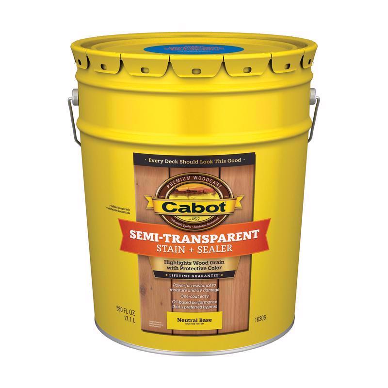 Cabot Semi-Transparent Low VOC Semi-Transparent Tintable Neutral Base Oil-Based Alkyd Stain and Seal