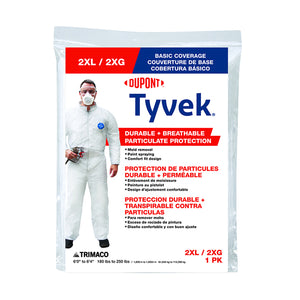 Dupont Tyvek Coveralls White 2XLT 14124 1 pk