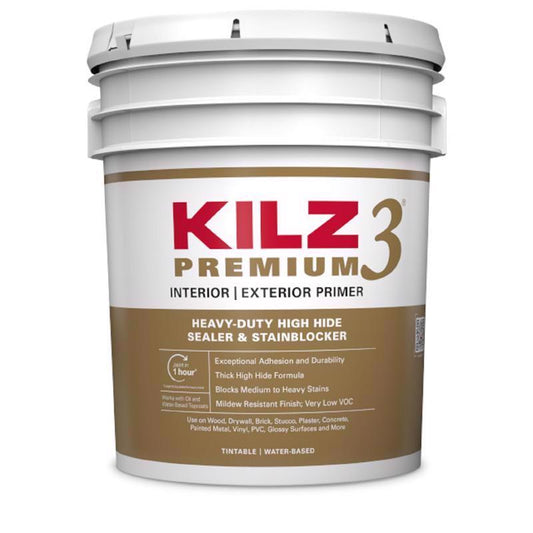 KILZ Premium White Flat Water-Based Stain Blocking Primer 5 gal