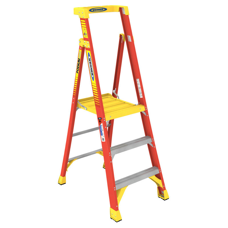 Werner 3 ft. H Fiberglass Podium Platform Ladder Type IA 300 lb. cap.